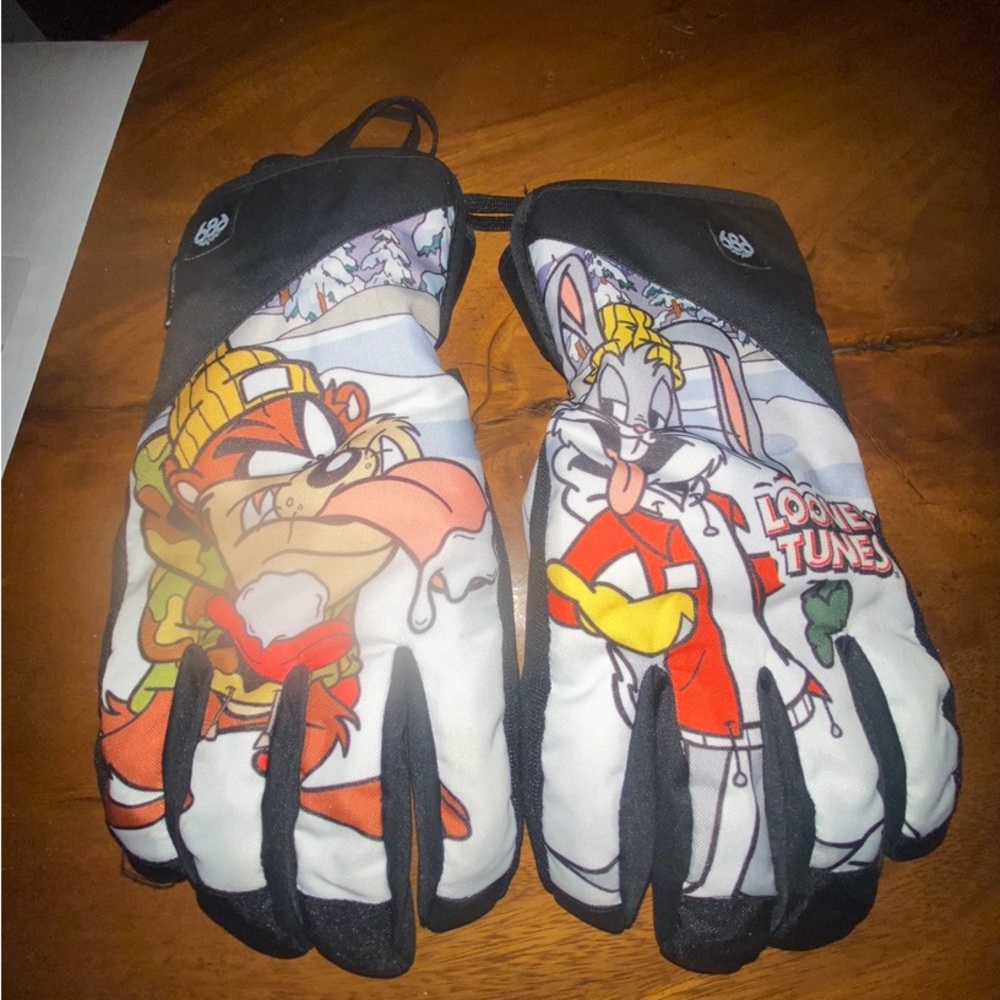 looney toon 686 thermal snowboarding gloves L New